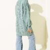 Buttoned Knit Detail Cardigan Mint - Image 3