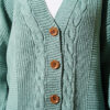 Buttoned Knit Detail Cardigan Mint - Image 4