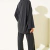 Button-up Collar Tencel Two-Piece Set Black - Imagen 3