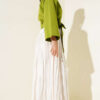 Buttoned Side Tied Short Shirt Pistachio Green - الصورة 3