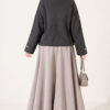 Off-Shoulder Loose-Fit French Terry Knit Sweater Smoke - Imagen 4