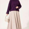 Off-Shoulder Loose-Fit French Terry Knit Sweater Purple – Bild 3