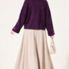 Off-Shoulder Loose-Fit French Terry Knit Sweater Purple – Bild 4