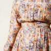 Multicolored Floral Pattern Full-Length Button Dress Beige - Image 4