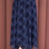 Asymmetrical Cut Chiffon Skirt with Checkered Pattern Navy Blue - Imagen 2