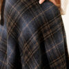 Plaid Flared Wool Skirt Midnight Blue - الصورة 4