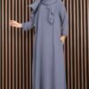 Dress & Matching Shawl Modest Two-Piece Set Grey