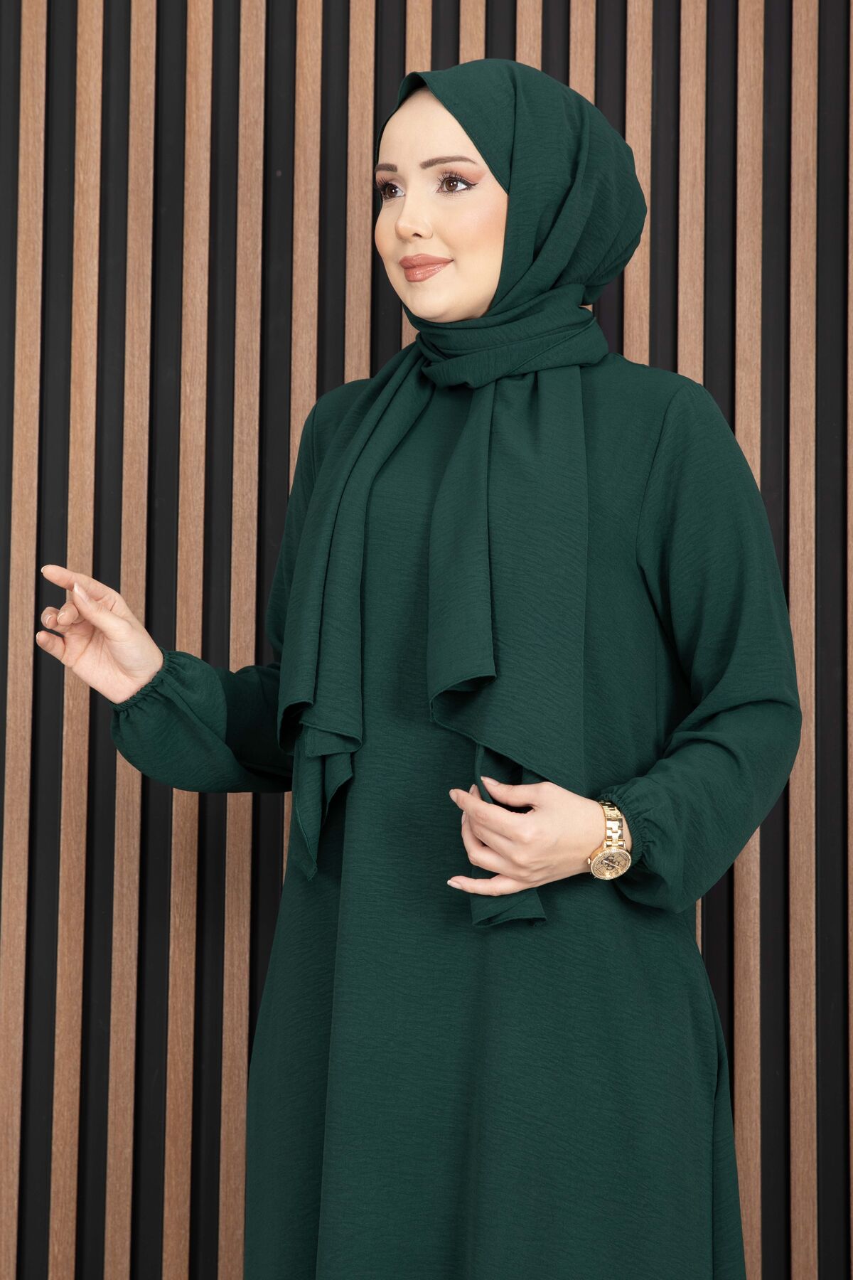 Dress & Matching Shawl Modest Two-Piece Set Emerald – Bild 2