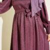 Gathered Hem Edge Striped Dress Purple - Afbeelding 4