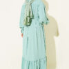 Gathered Hem Edge Midi Dress Aqua Green - Image 3