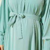 Gathered Hem Edge Midi Dress Aqua Green - Image 4