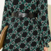 Gathered Hem Edge Patterned Chiffon Dress Green – Bild 4