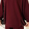 Hemmed edge detail French terry two-piece set Burgundy - Afbeelding 4