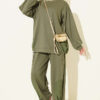 Modal two-piece set with cape detail Khaki – Bild 5