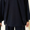 Hemmed edge detail French terry two-piece set Navy Blue – Image 4