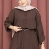 Two-Piece Set with Hem Edge Brown - Afbeelding 2