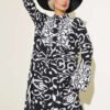 ⁦Ethnic Pattern Buttoned Loose Dress White⁩ - الصورة ⁦2⁩
