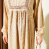 Ethnic Pattern Embroidered Knit Dress Beige - immagine 4