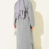 Ethnic Pattern Embroidered Knit Dress Grey - immagine 3