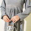 Ethnic Pattern Embroidered Knit Dress Grey - immagine 4
