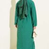 Ethnic Pattern Embroidered Knit Dress Green - Image 3