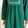 Ethnic Pattern Embroidered Knit Dress Green - Image 4