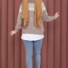 Oversized Knit Sweater with Ethnic Pattern Mink – Image 5