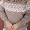 Oversized Knit Sweater with Ethnic Pattern Mink – Image 4