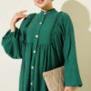 Button-Up Tiered Dress Green - Imagen 2