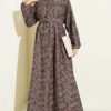 Authentic Patterned Yoke Dress Powder Pink