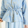 Zippered Floral Skirt Set Baby Blue – Image 4