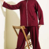 Zip-up Jogger Pants and Top Two-Piece Set Burgundy