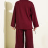 Zip-up Jogger Pants and Top Two-Piece Set Burgundy - Image 3
