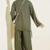 Zip-up Jogger Pants and Top Two-Piece Set Khaki - immagine 3