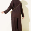 Zip-up Jogger Pants and Top Two-Piece Set Brown - Image 3