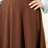 Zippered Tencel Flared Skirt Brown – Image 4