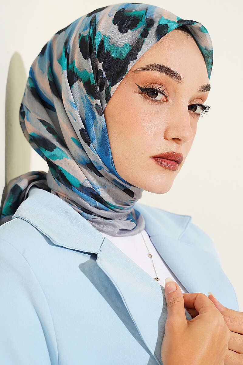 Brushed Pattern Soft Scarf Grey