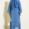 Ruffled Detail Floral Print Dress Blue - الصورة 3