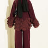 Ruffled Trim French Terry Two-Piece Set Plum – Bild 3