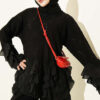 Ruffled Trim French Terry Two-Piece Set Black - Afbeelding 2