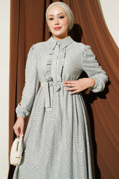 Alternative view of Ruffled Zigzag Patterned Dress Mint