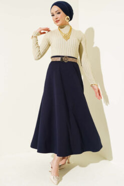 Alternative view of Ribbed Stretch Knit Sweater Beige