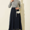 Ribbed Stretch Knit Sweater Grey - Image 2