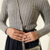 Ribbed Stretch Knit Sweater Grey - Image 4