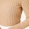 Ribbed Stretch Knit Sweater Latte - Image 4