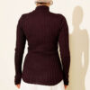 Ribbed Stretch Knit Sweater Plum - Image 3