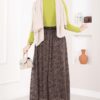 Lined Tulle Skirt with Velvet Print Brown - Afbeelding 5