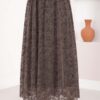 Lined Tulle Skirt with Velvet Print Brown - Afbeelding 2