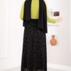 ⁦Lined Tulle Skirt with Velvet Print Black⁩ - الصورة ⁦4⁩