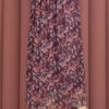 ⁦Floral Print Elastic Waist Chiffon Tulle Skirt with Hem Edge Plum⁩ - الصورة ⁦2⁩
